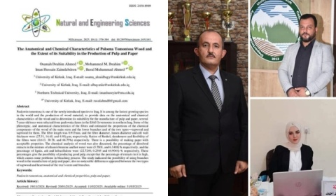 باحثون من جامعة كركوك ينشرون بحثا في مجلة عالمية