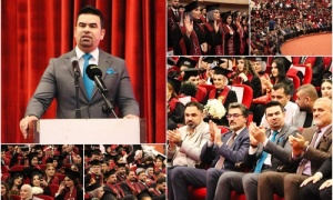 بمشاركة رئيس الجامعة وحضور اكاديمي مميز .. خريجو كلية التمريض يرددون القسم الطبي في حفل مهيب
