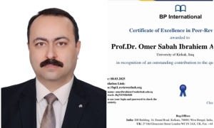 اختيار تدريسي بجامعة كركوك مقيماً علمياً لمجلات عالمية