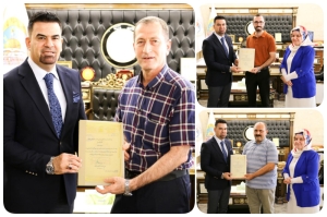 رئيس جامعة كركوك يكرم ويثمن جهود عددا من كوادر الجامعة